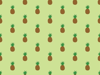 Pineapple on the light green background
