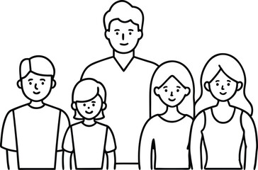 Heartwarming Family Scene Parents with Child Vector Illustration
