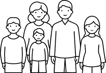 Family Adventure Parents and Child Vector Illustration for Kids
