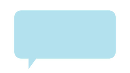 吹き出し　四角　長方形　シンプル　水色　単体　ベクター　イラスト