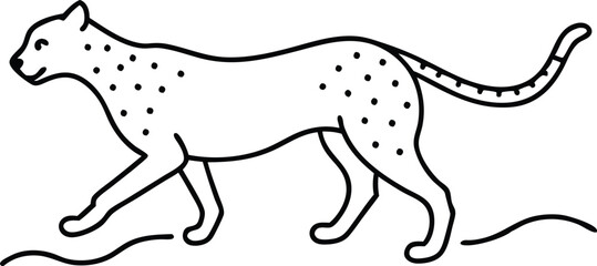 Cheetah Running Vector Illustration for Kids Fun and Learning
