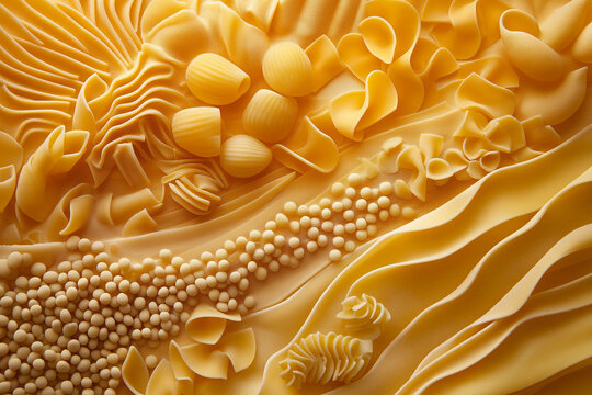 background with Italian pasta and spaghetti for mock-up