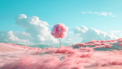 Daytime Delight: Fluffy Cotton Candy Under the Sun