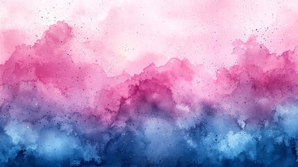 Obraz premium Abstract watercolor background with pink and blue tones.