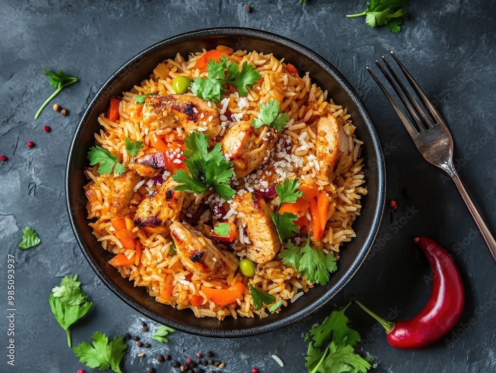 Canvas Prints chicken with rice