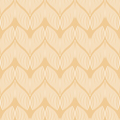 Pastel Tan Ornate Leaf Geometric Seamless Vector Repeat Pattern