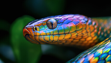 Obraz premium Colors of Legend: The Mystical Rainbow Snake