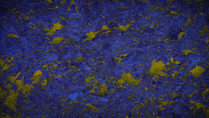 A striking natural texture with bold blue and yellow tones, featuring rugged stone elements, ideal for vivid backgrounds, wallpapers, and creative designs