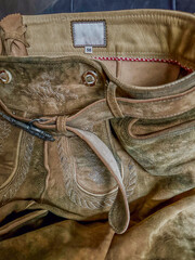 Close up of Bavarian Lederhosen