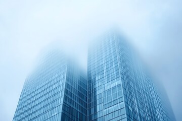 Fototapeta premium Abstract Foggy Skyscraper Skyline