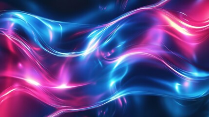 Futuristic waves abstract background with blue purple neon colors.