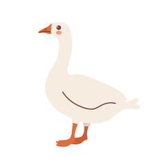 Cute illustration of a goose on a white background