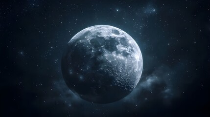 Beautiful night sky featuring a glowing full moon image