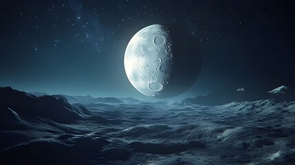 Obraz premium Majestic full moon illuminating the night sky image