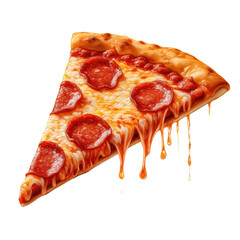 Melted cheese pizza slice