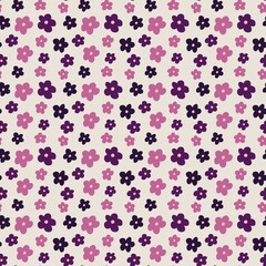 seamless pattern with pink and violet flowers