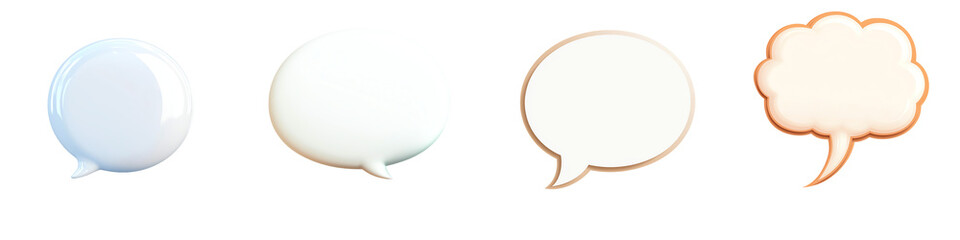 Various speech bubbles on a white isolated background. transparent background