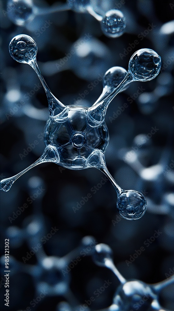 Wall mural abstract 3d rendering of a molecule