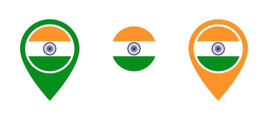 India flag location icon set