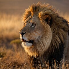 Majestic Lion Standing Proudly in the Savannah
