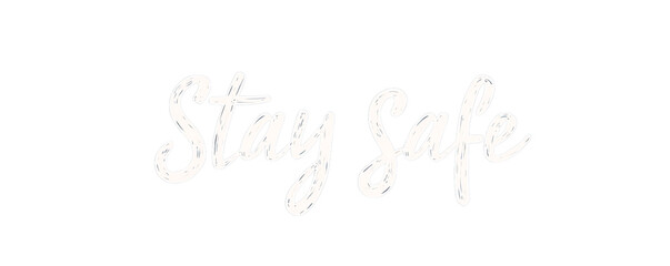 Obraz premium Stylized text that conveys a message of safety and well-being. transparent background