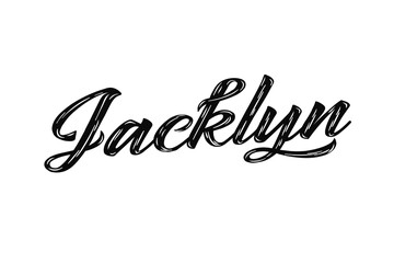 The name “Jacklyn” written in a stylized colorful retro font