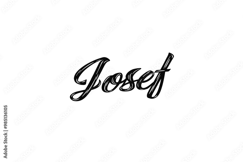 Wall mural the name “josef” written in a stylized colorful retro font