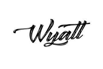 The name “Wyatt” written in a stylized colorful retro font