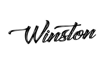 The name “Winston” written in a stylized colorful retro font