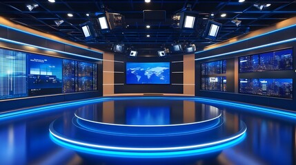 Elegant television backdrop featuring stylish interior lighting image