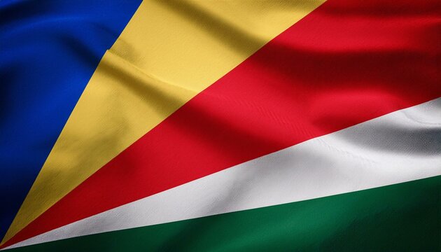 セーシェルの国旗(waving national flag of Seychelles.)
