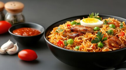 Vibrant Plate of Chicken Fried Rice with Vegetables