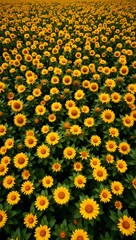 Vivid sunflower field in full bloom radiating warmth and joy