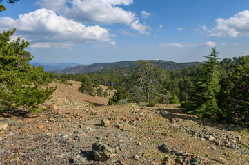 Stunning Cyprus island landscape view from top of the mountain