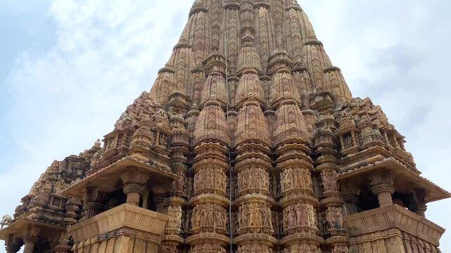 Kandariya mahadev temple and Devi Jagadambi temple in khajuraho the group of monuments of hindu and jain temples in chhatarpur district, madhya pradesh, India.Unesco world heritage site.