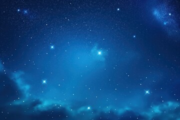 Blue starry night sky with countless shining stars. Galaxy background with cosmic sparkles and glow. Digital illustration of universe with stars and space.
