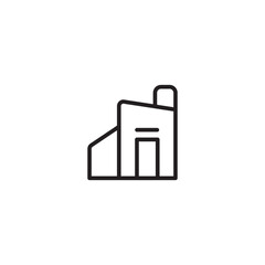 Minimalist factory icon. Clean and modern icon of a factory building, suggesting efficiency and manufacturing. Editable icon.