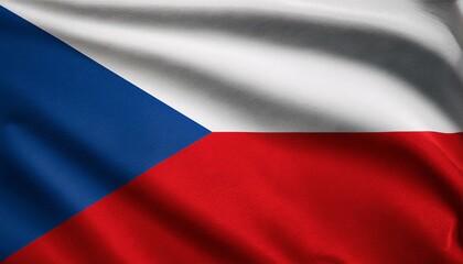 チェコの国旗(waving national flag of Czechia.)
