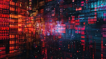 Obraz premium An abstract representation of digital social media data.
