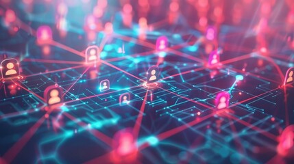 An abstract representation of a social media network.