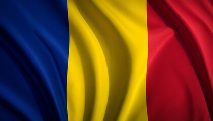 チャドの国旗(waving national flag of Chad.)
