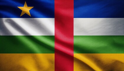 Obraz premium 中央アフリカの国旗(waving national flag of Central African Republic.) 