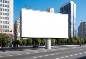 Fototapeta premium Blank billboard mockup for advertising, City street background