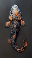 Black and Orange Koi Fish Closeup