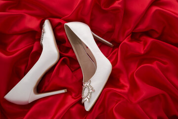 high heels shoes on white background