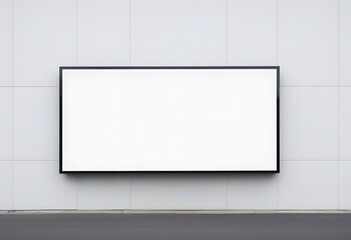 Billboard on the background of a wall on the street. blank advertising banner mockup. City horizontal ad.
