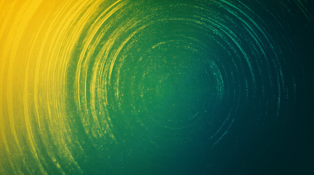 Glowing green and yellow light ring black background grainy gradient noise texture poster banner backdrop abstract design, power point background  - Powered by Adobe