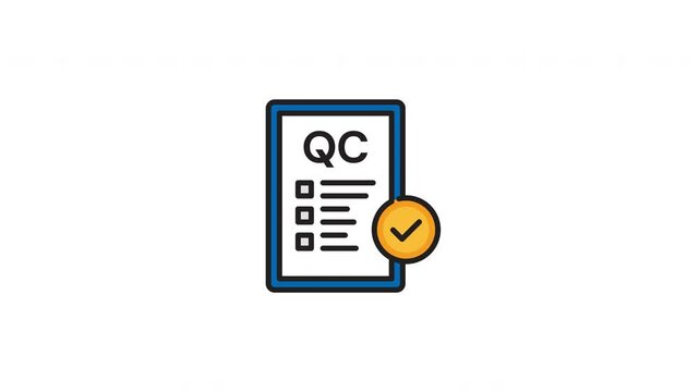 QC paper list and check mark animation on 4K white background