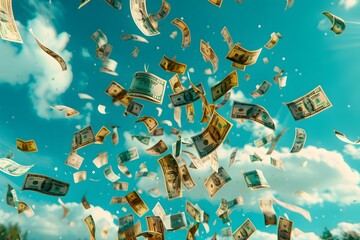 Money falling from sky wallpaper.