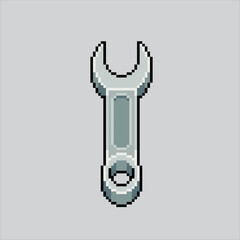 Pixel art illustration Wrench. Pixelated Mechanic Wrench. Mechanic Repair Wrench pixelated for the pixel art game and icon for website and video game. old school retro.